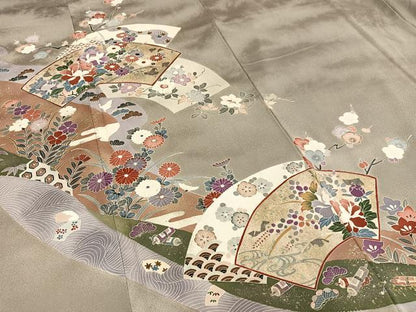 平和屋着物■訪問着 地紙草花文 金銀彩 正絹 逸品 AABF1955oa