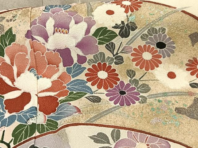 平和屋着物■訪問着 地紙草花文 金銀彩 正絹 逸品 AABF1955oa