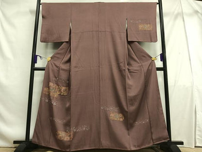 平和屋着物■訪問着 横段更紗花文 金銀彩 正絹 逸品 AABF1956oa
