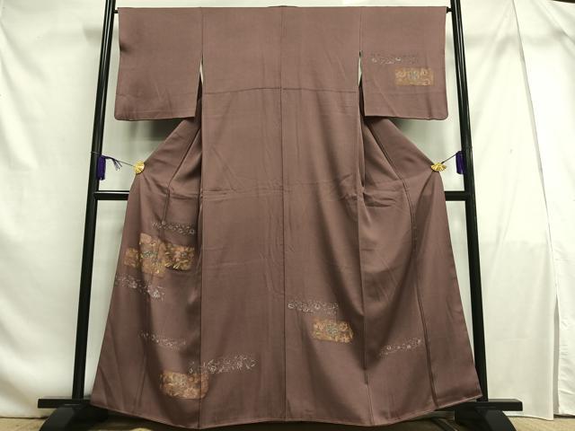 平和屋着物■訪問着 横段更紗花文 金銀彩 正絹 逸品 AABF1956oa