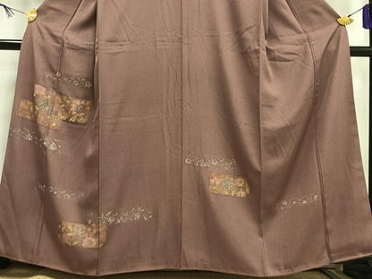 平和屋着物■訪問着 横段更紗花文 金銀彩 正絹 逸品 AABF1956oa