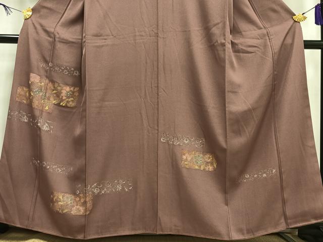 平和屋着物■訪問着 横段更紗花文 金銀彩 正絹 逸品 AABF1956oa