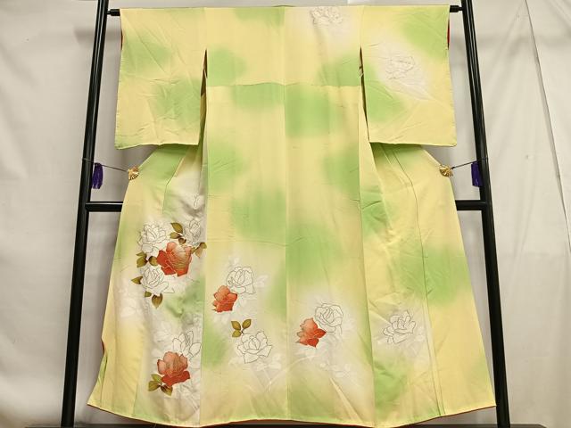 平和屋着物■訪問着 駒刺繍 枝花文 暈し染め 金彩 正絹 逸品 AABF1959oa