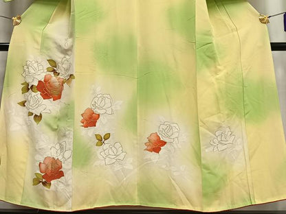 平和屋着物■訪問着 駒刺繍 枝花文 暈し染め 金彩 正絹 逸品 AABF1959oa