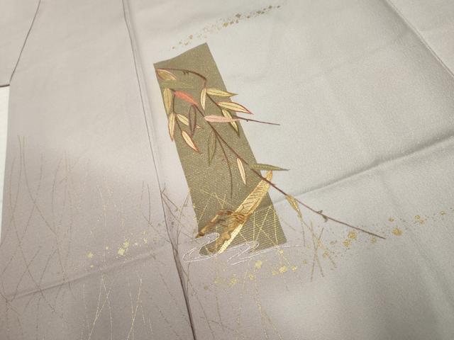 平和屋着物●訪問着　駒刺繍　色紙笹舟文　金彩　金銀糸　鈴乃屋扱い　正絹　逸品　AABF1995cs