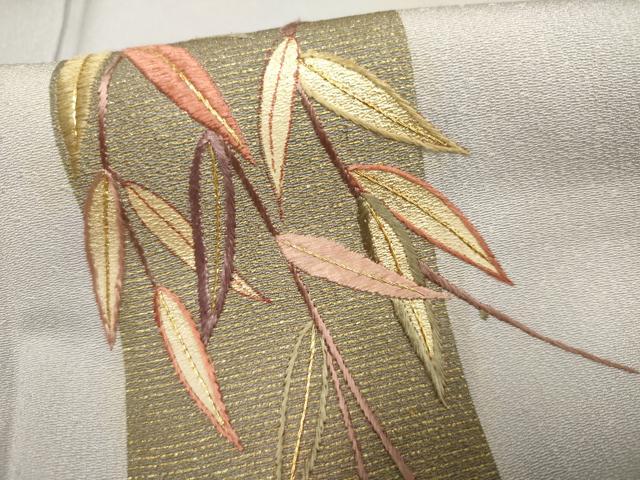 平和屋着物●訪問着　駒刺繍　色紙笹舟文　金彩　金銀糸　鈴乃屋扱い　正絹　逸品　AABF1995cs
