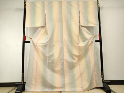 平和屋着物●紅花紬　米沢　霞間道　正絹　逸品　未使用　AABF1998cs