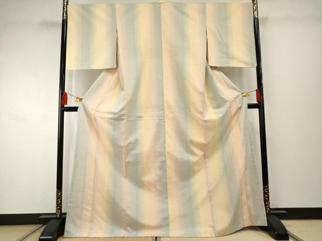 平和屋着物●紅花紬　米沢　霞間道　正絹　逸品　未使用　AABF1998cs