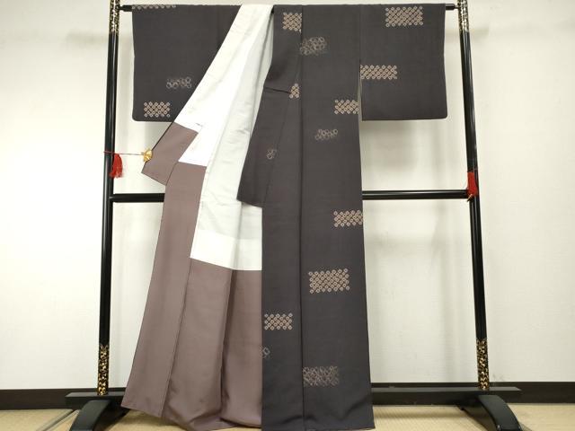 平和屋着物●上質な小紋　絞り　横段文　正絹　逸品　AABF1999cs 平和屋着物○上質な小紋 絞り 横段文 正絹 逸品 AABF1999cs