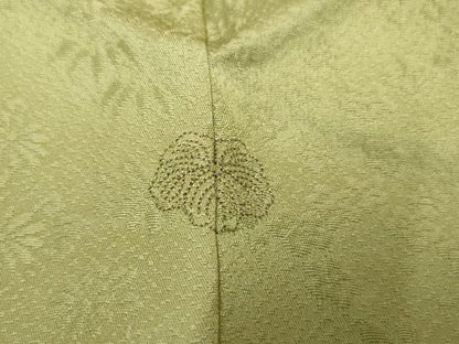 平和屋着物●上質な色無地　草花地紋　青丹色　やまと誂製　正絹　逸品　AABF2002cs