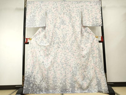平和屋着物●訪問着　手描き　桜　暈し染め　正絹　逸品　AABF2006cs