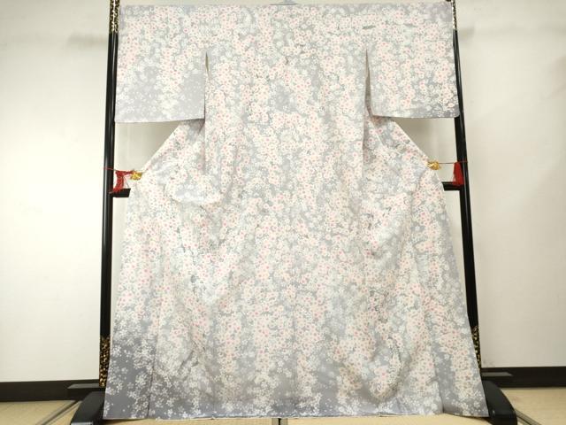 平和屋着物●訪問着　手描き　桜　暈し染め　正絹　逸品　AABF2006cs