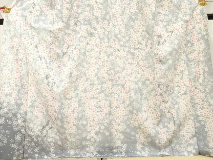 平和屋着物●訪問着　手描き　桜　暈し染め　正絹　逸品　AABF2006cs