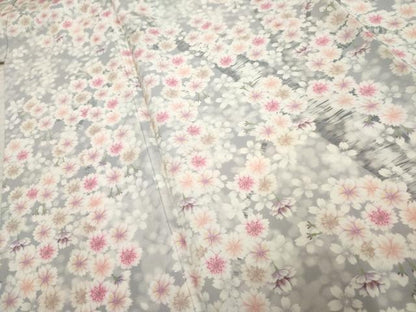平和屋着物●訪問着　手描き　桜　暈し染め　正絹　逸品　AABF2006cs