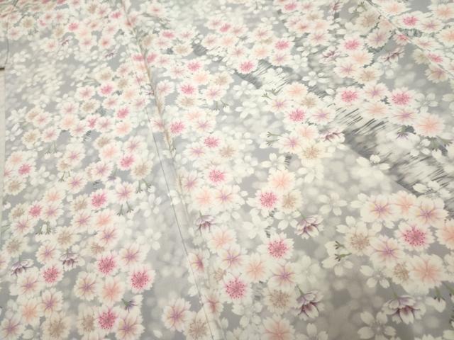平和屋着物●訪問着　手描き　桜　暈し染め　正絹　逸品　AABF2006cs