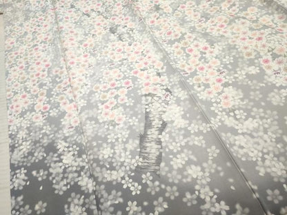 平和屋着物●訪問着　手描き　桜　暈し染め　正絹　逸品　AABF2006cs