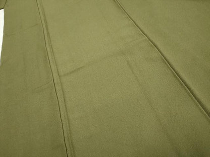 平和屋着物●上質な色無地　藍媚茶色　ロング丈　正絹　逸品　未使用　AABF2008cs