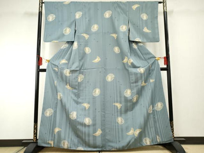 平和屋着物●上質な小紋 月にうさぎ 正絹 逸品 AABF2009cs