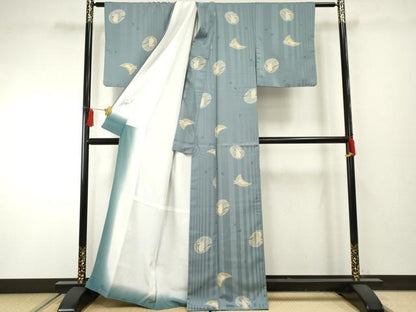 平和屋着物●上質な小紋 月にうさぎ 正絹 逸品 AABF2009cs
