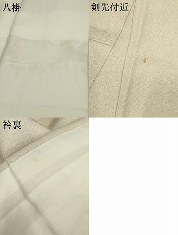 平和屋着物●上質な色無地　練色　金通し地　正絹　逸品　AABF2011cs