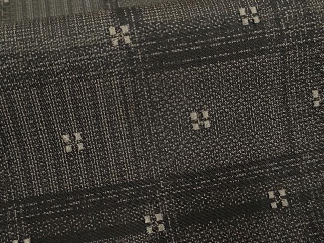 平和屋着物●花織　お召　花格子　さが美扱い　正絹　逸品　未使用　AABF2014cs