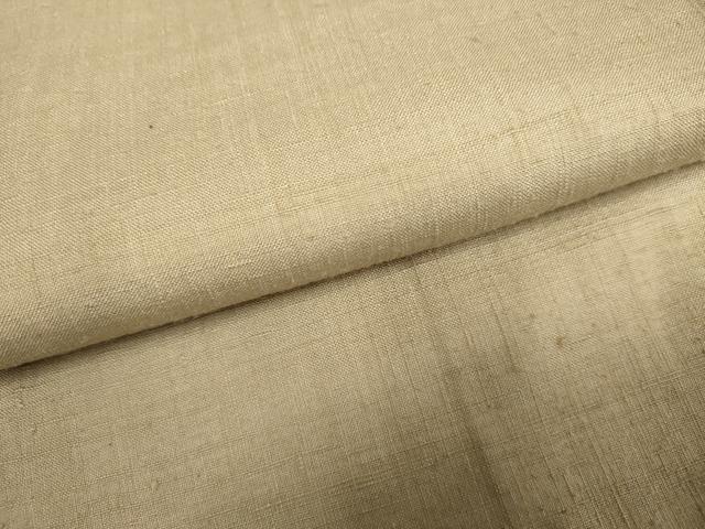 平和屋着物●置賜紬　阿仙　草木染　色無地　浅黄色　反端付き　正絹　逸品　AABF2015cs