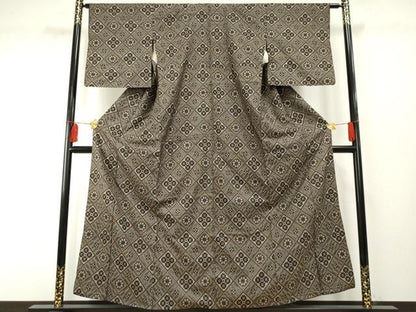 平和屋着物●本場大島紬　龍郷絣　正絹　逸品　AABF2016cs