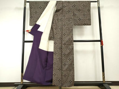 平和屋着物●本場大島紬　龍郷絣　正絹　逸品　AABF2016cs