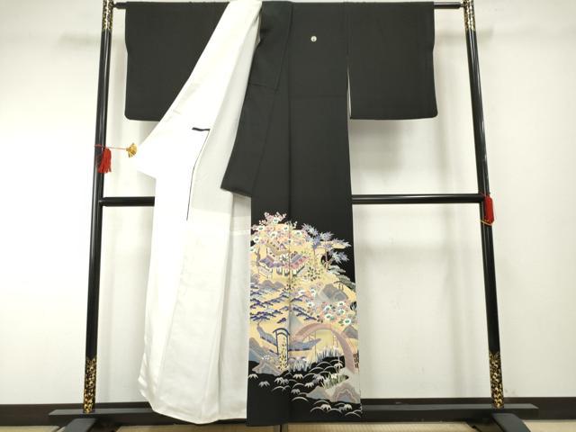 平和屋着物●本加賀友禅作家　白坂幸蔵　黒留袖　新茶屋辻　正絹　逸品　AABF2017cs