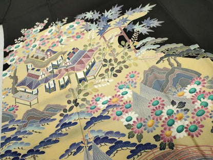 平和屋着物●本加賀友禅作家　白坂幸蔵　黒留袖　新茶屋辻　正絹　逸品　AABF2017cs