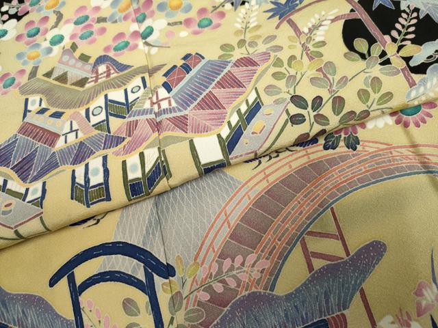 平和屋着物●本加賀友禅作家　白坂幸蔵　黒留袖　新茶屋辻　正絹　逸品　AABF2017cs 平和屋着物○本加賀友禅作家 白坂幸蔵 黒留袖 新茶屋辻 正絹