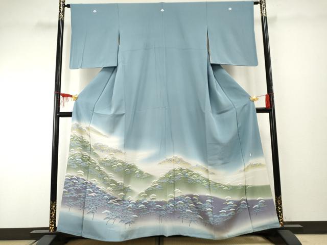 平和屋着物●名門・上野家　四代目 上野真(二代目 上野為二)　色留袖　重ね山松文　暈し染め　正絹　逸品　AABF2019cs