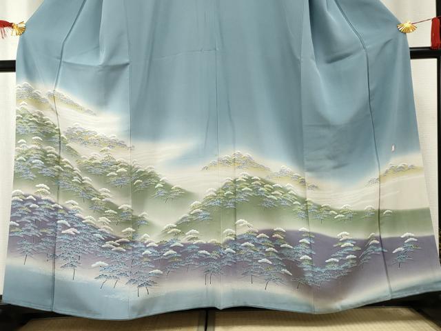 平和屋着物●名門・上野家　四代目 上野真(二代目 上野為二)　色留袖　重ね山松文　暈し染め　正絹　逸品　AABF2019cs