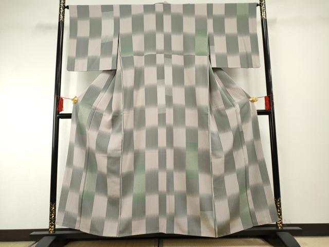 平和屋着物●上質な小紋　鹿の子市松文　正絹　逸品　AABF2021cs 平和屋着物○上質な小紋 鹿の子市松文 正絹 逸品 AABF2021cs