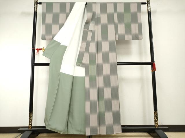 平和屋着物●上質な小紋　鹿の子市松文　正絹　逸品　AABF2021cs 平和屋着物○上質な小紋 鹿の子市松文 正絹 逸品 AABF2021cs