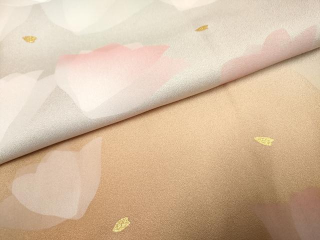 平和屋着物●井上公三　訪問着　シルクスクリーン　舞花文　暈し染め　金彩　正絹　逸品　未使用　AABF2024cs