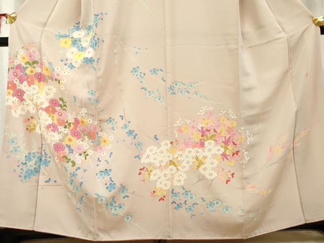 平和屋着物●本加賀友禅作家　矢田博　訪問着　枝花文　正絹　逸品　AABF2025cs