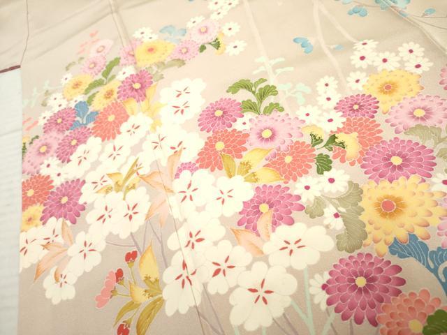 平和屋着物●本加賀友禅作家　矢田博　訪問着　枝花文　正絹　逸品　AABF2025cs