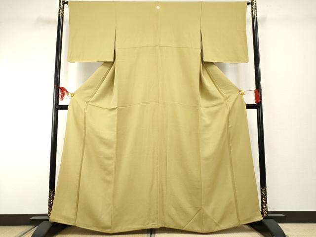 平和屋着物●上質な色無地　紋意匠　木蘭色　正絹　逸品　AABF2028cs
