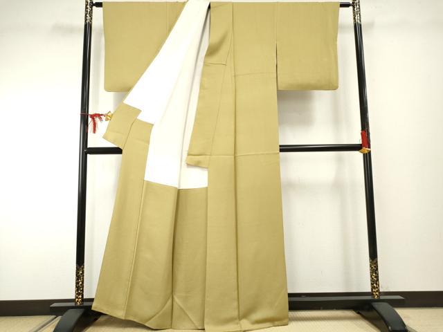平和屋着物●上質な色無地　紋意匠　木蘭色　正絹　逸品　AABF2028cs