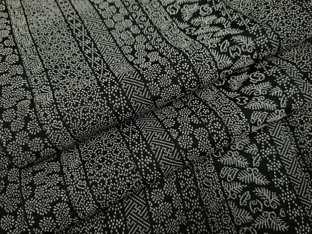 平和屋着物●お召　吉祥花間道　黒地　正絹　逸品　AABF2029cs 平和屋着物○お召 吉祥花間道 黒地 正絹 逸品 AABF2029csの通販 by