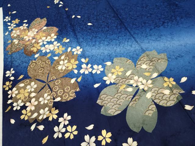 平和屋着物●訪問着　舞花文　暈し染め　金彩　鈴乃屋扱い　正絹　逸品　AABF2030cs