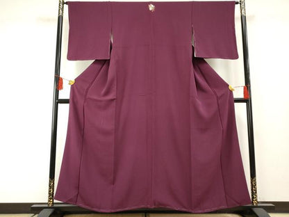 平和屋着物●ファッションデザイナー 花井幸子監修　色無地　暗紅色　正絹　逸品　未使用　AABF2036cs