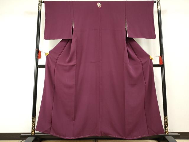平和屋着物●ファッションデザイナー 花井幸子監修　色無地　暗紅色　正絹　逸品　未使用　AABF2036cs