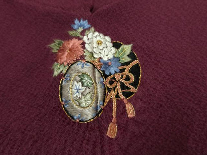 平和屋着物●ファッションデザイナー 花井幸子監修　色無地　暗紅色　正絹　逸品　未使用　AABF2036cs
