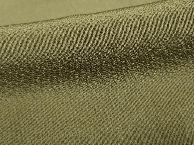 平和屋着物●染色作家　斉藤三才　色無地　鶸茶色　正絹　逸品　AABF2038cs