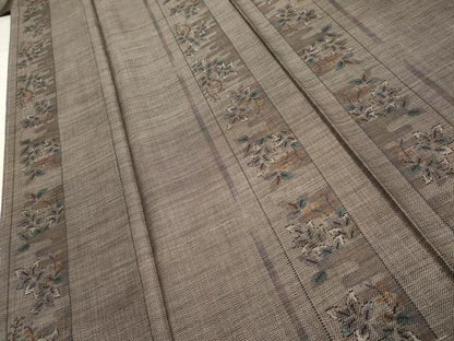 平和屋着物●本場大島紬　カタス9マルキ　枝葉間道　正絹　逸品　未使用　AABF2039cs