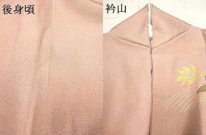 平和屋着物●訪問着　枝葉文　暈し染め　金彩　正絹　逸品　AABF2042cs
