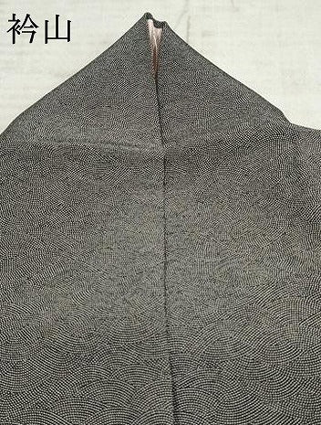 平和屋着物●江戸小紋　彫士：住田双光・染士：服部光擴　鮫小紋柄　黒地　正絹　逸品　AABF2043cs 平和屋着物○江戸小紋 彫士：住田双光・染士：服部光擴