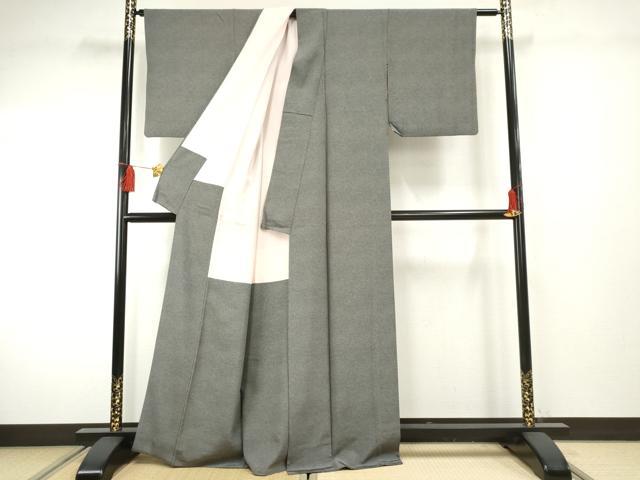 平和屋着物●江戸小紋　彫士：住田双光・染士：服部光擴　鮫小紋柄　黒地　正絹　逸品　AABF2043cs